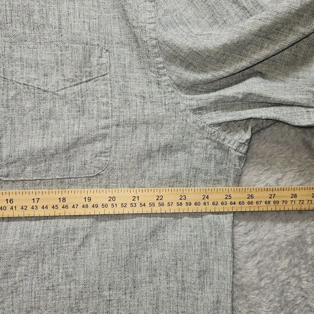 Banana Republic Mens Gray Oxford Shirt Button Down Untucked Fit XXL Preppy